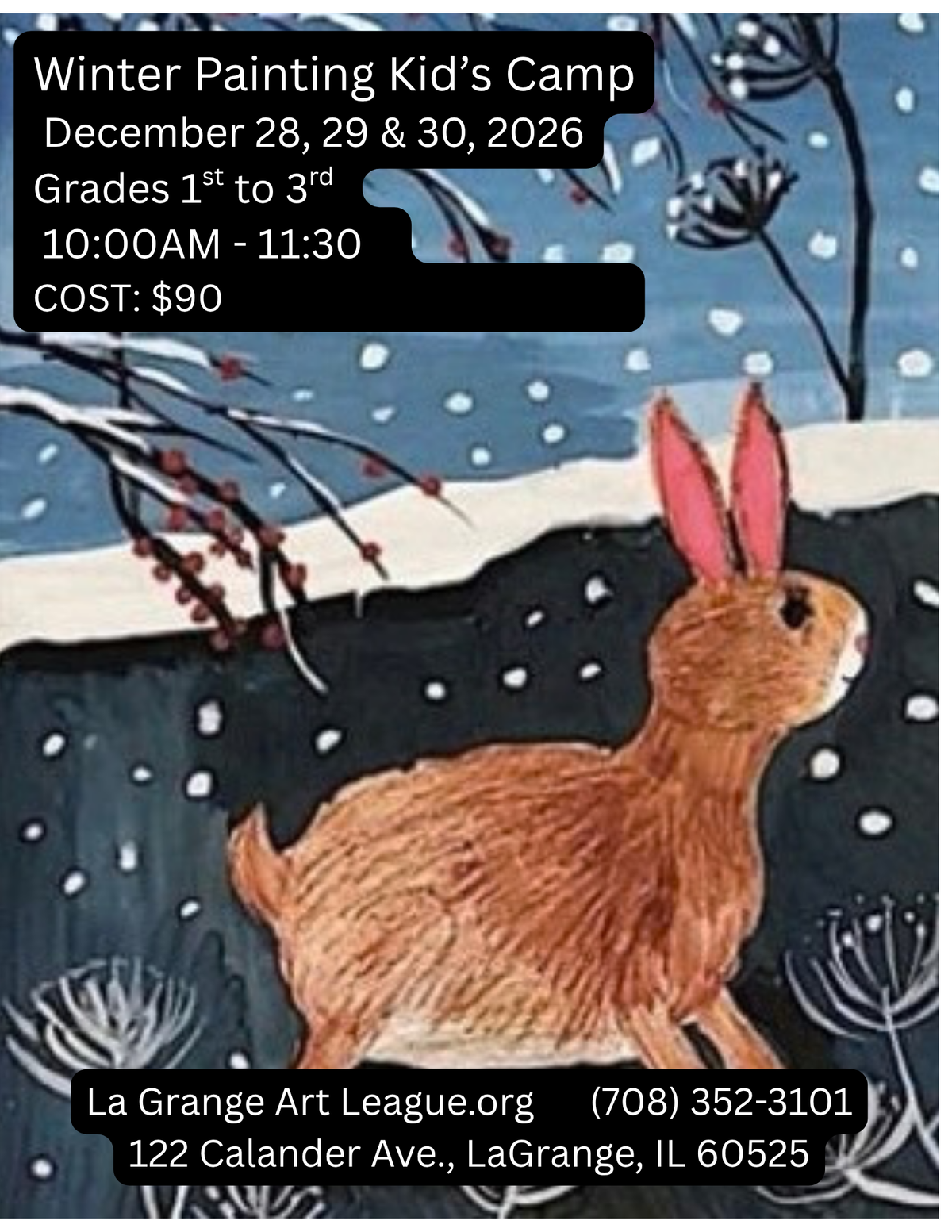 Winter Painting Camp December 28, 29 &30 - Mornings - 1st to 3rd Grade