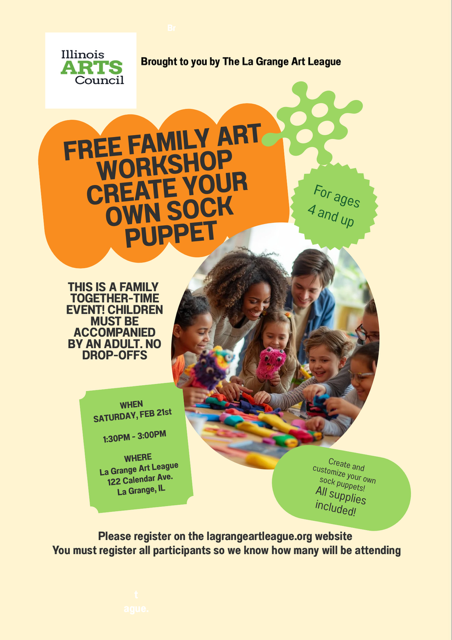 Free Family Art Workshop, Create your own Sock Puppet - Sat Feb 21, 1:30PM-3:00PM