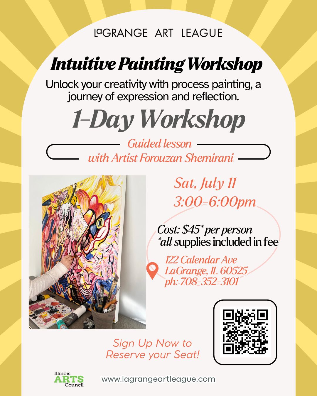 Intuitive Painting Workshop, Saturday July 11, 2026  3:00PM - 6:00PM
