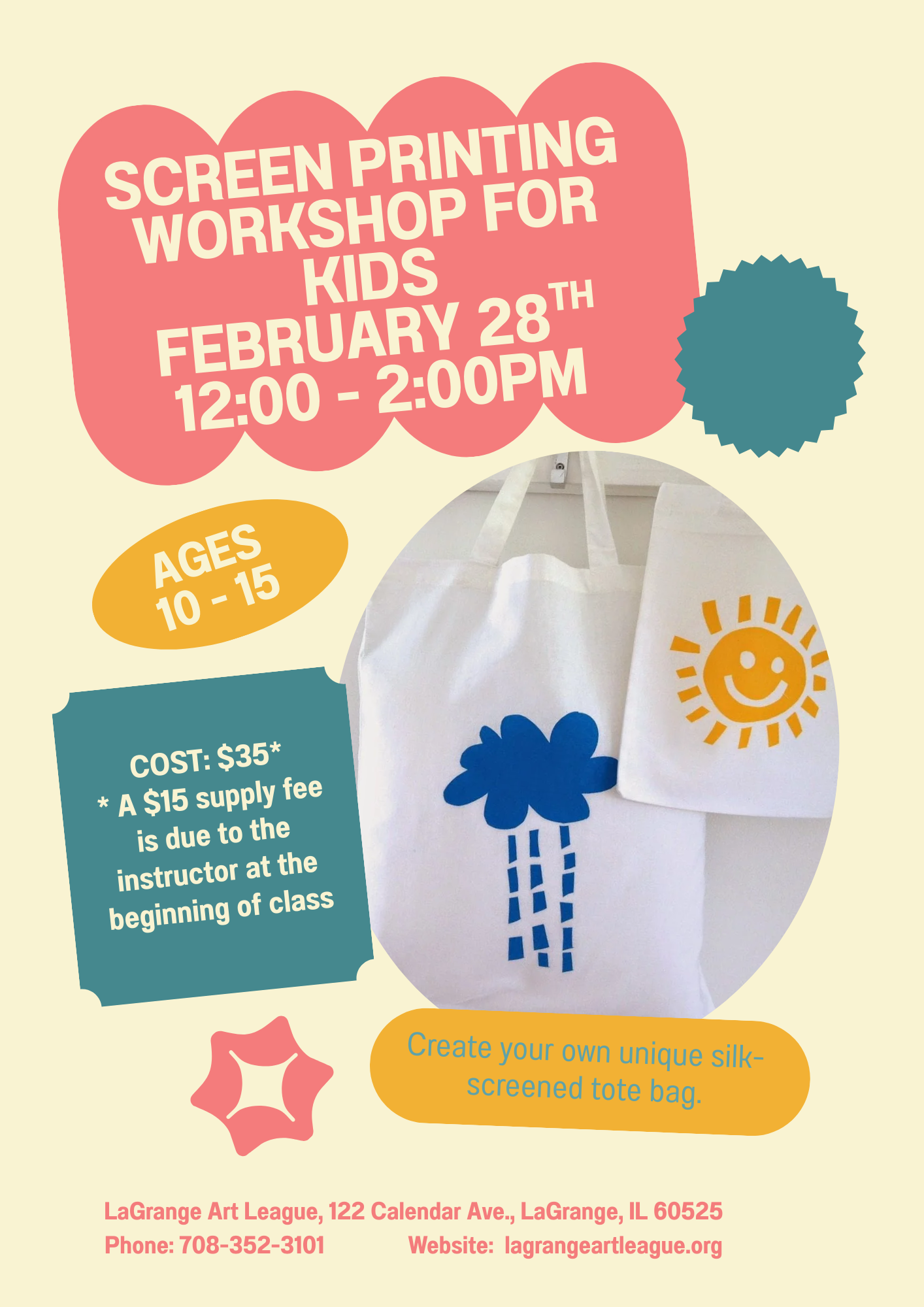 Screen Printing Workshop - Saturday, February 28th 12:00 - 2:00