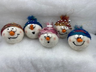 Learn to Needle Felt a Wonky Snowman Ornament 1 Day Workshop - Saturday, Afternoon Nov. 15th
