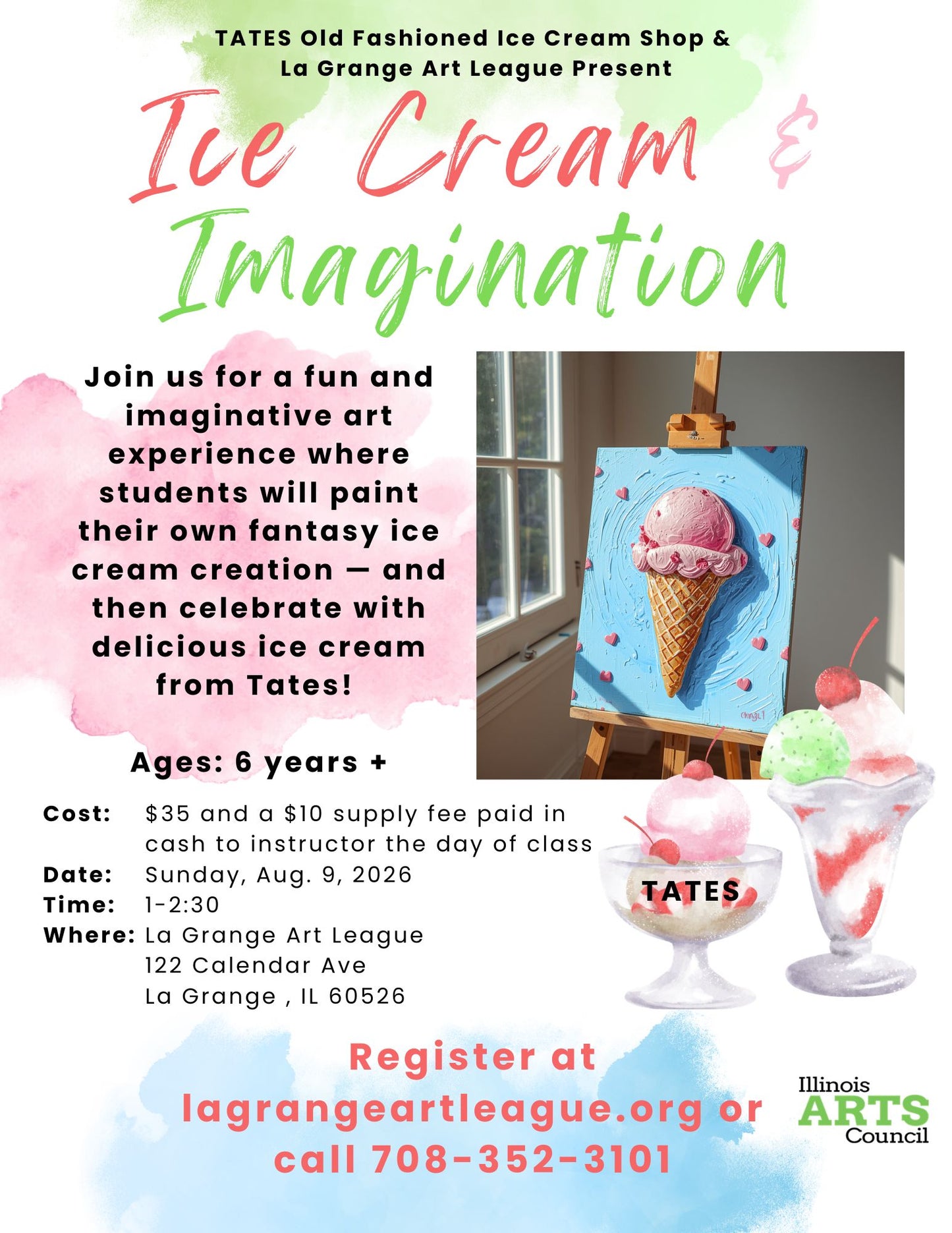 Ice Cream & Imagination (ages 6+), 1 Day Class - Sunday, Afternoon Aug. 9, 2026