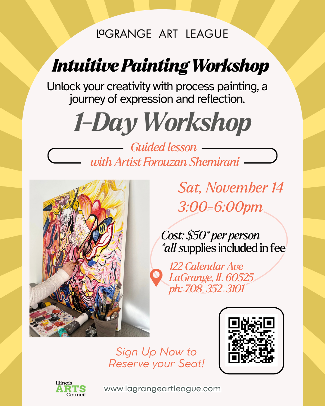 Intuitive Painting Workshop, Saturday November 14,  2026  3:00PM - 6:00PM