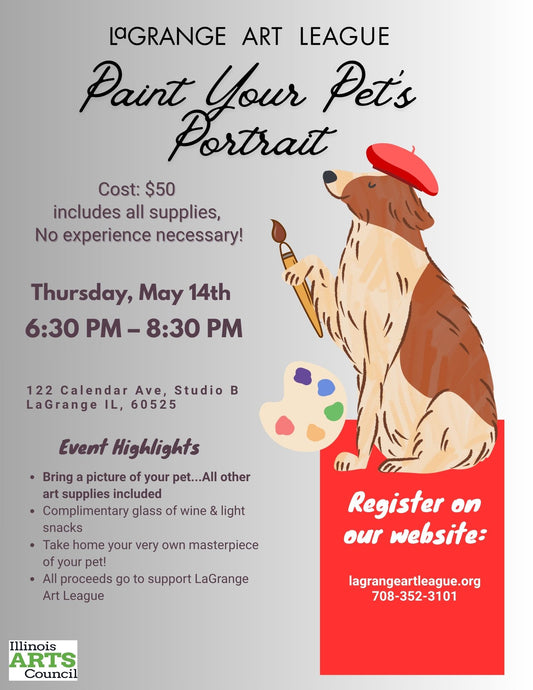 Fundraiser: Paint Your Pet's Portrait, May 14th, Thursday Evening 6:30PM - 8:30PM