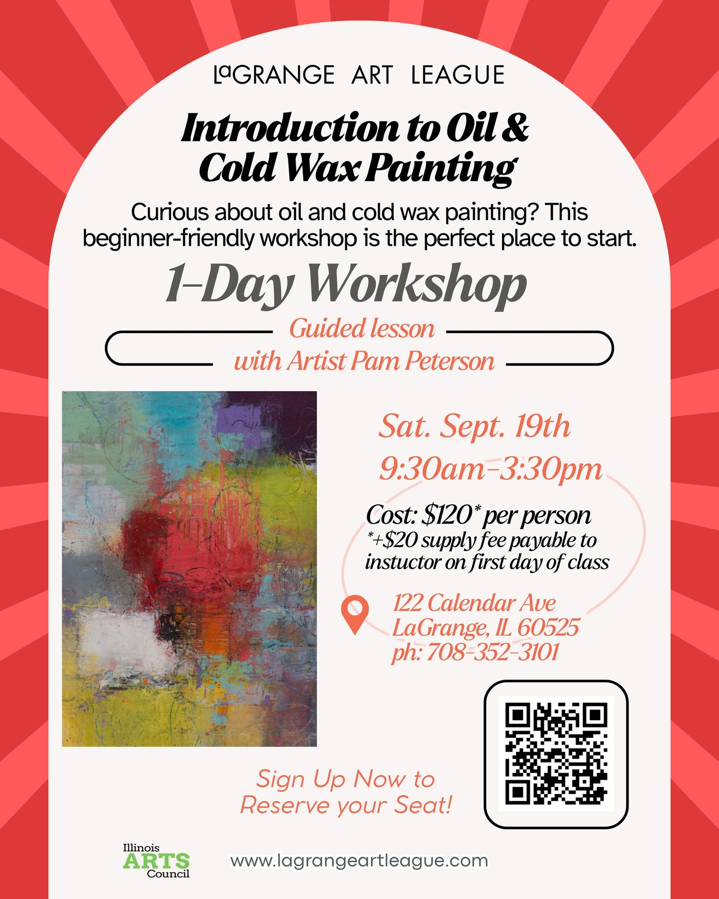 Introduction to Oil & Cold Wax Painting 1 Day Workshop, Saturday, Sept. 20th, 9:30 AM -3:30 PM