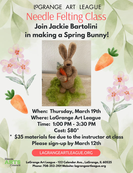 Learn to Needle Felt "Spring Bunny" 1 Day Workshop - Thursday Afternoon