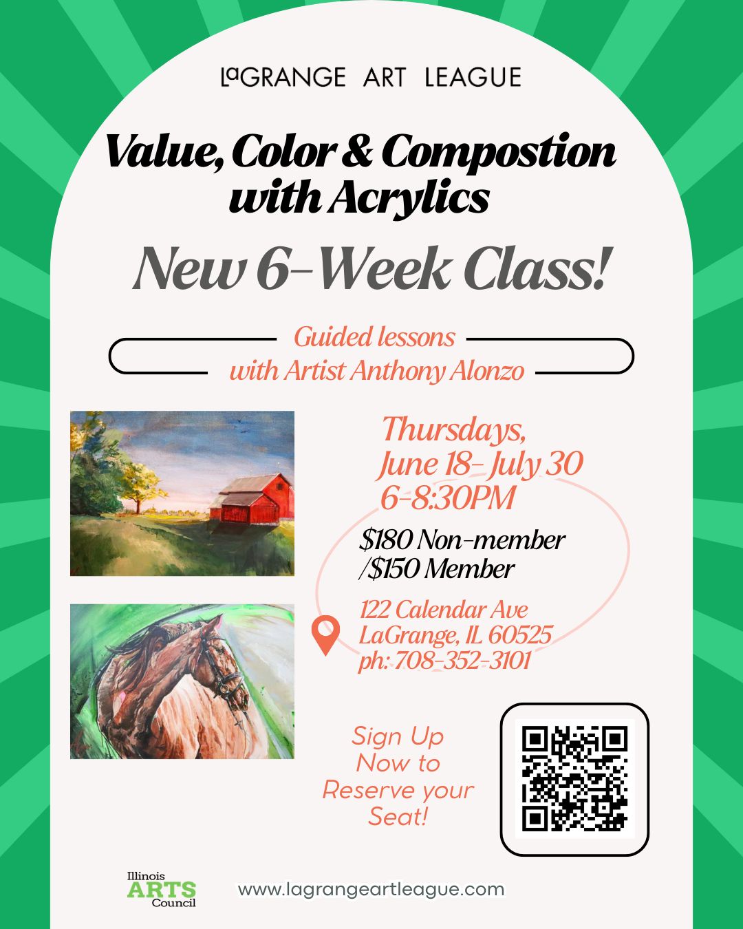 NEW CLASS - Value, Color & Composition with Acrylics - Thursday Evenings - June 18 - July 30