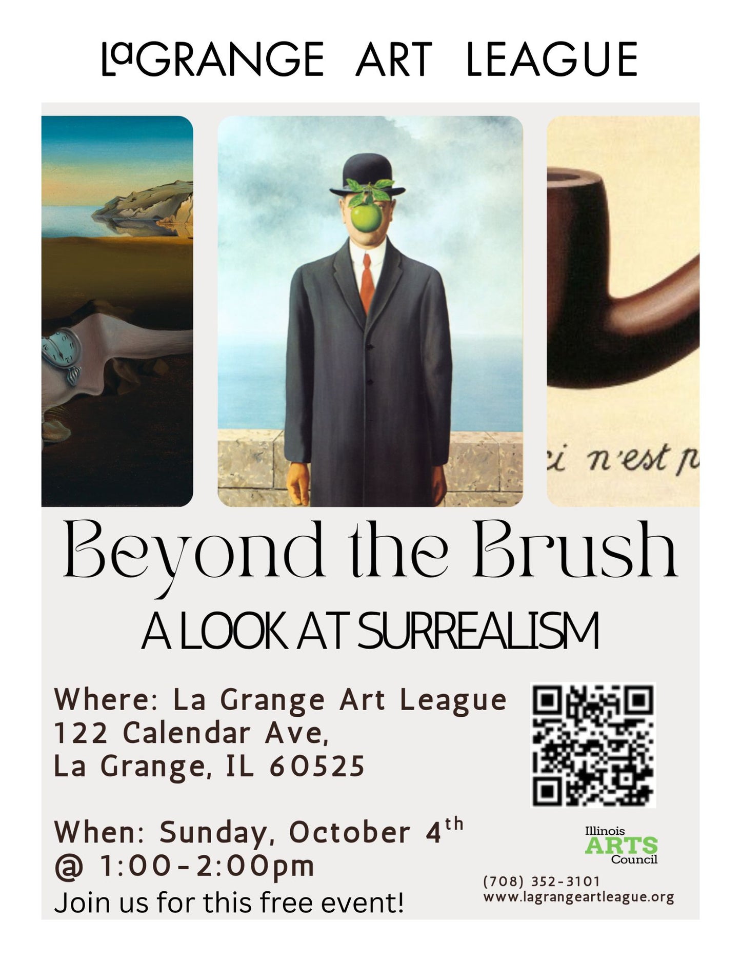Beyond the Brush Event: "A Look at Surrealism" presented by Francesca Perry, Sun. Oct. 4th, 2026, 1-2pm
